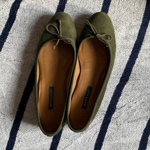 Margaux olive green flats size 39